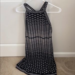 Black and white silky dress